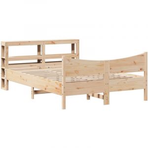 VidaXL Cadre de lit avec tête de lit 120x190 cm bois de pin massif