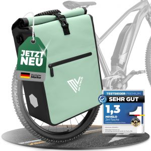 MiVelo Max - Sacoche étanche 2-en-1 pour porte-bagages - Menthe - 25 L