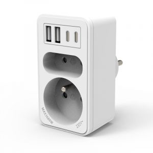 Velamp Biplite Avant 2+p 16a + 6a Avec 2 Prises Usb-a Et 2 Prises