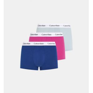 Calvin Klein Lot de 3 boxers coton stretch ceinture siglée Bleu - Couleur Bleu - Taille M