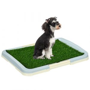 Pawhut Liti&egrave;re gazon synth&eacute;tique chien toilette portable &agrave; pelouse tiroir &agrave; d&eacute;jection dim. 63L x 48l x 6H cm