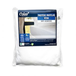 COLAS NORMAND - Protège Matelas Absorbant antiacariens Vega Molleton 160x200cm - Coton recyclé et Polyester recyclé - Greensphère antiacariens et Anti-bactériens - Souple et résistant - Bonnet 27cm