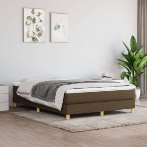 VidaXL Sommier à ressorts de lit Marron foncé 140x200 cm Tissu