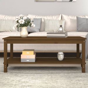 VidaXL Table basse Marron miel 110x55x45 cm Bois massif de pin