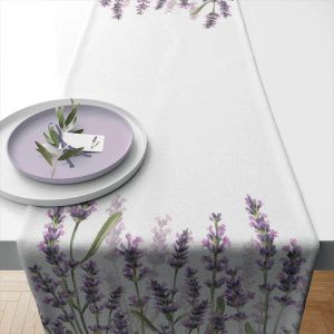 Ambiente Chemin de table en coton Lavande 40 x 150 cm
