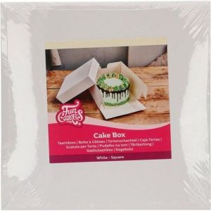 Cakesupplies Boîte à gâteau 25x25x15cm blanc f80180