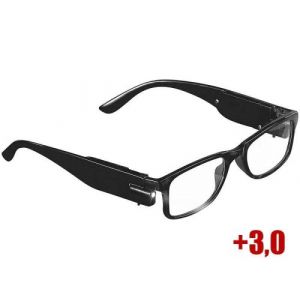 Pearl Lunettes de lecture à LED - Avec batterie - Dioptrie +3,0