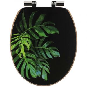Tendance Abattant WC en Bois avec frein de chute et kit de fixation déco Green Addict