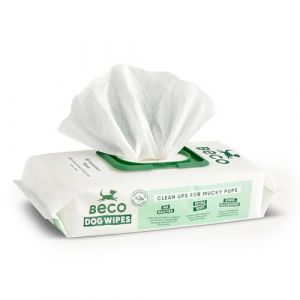 Beco Lingettes de toilettage &agrave; Base de Plantes pour Chien, Non parfum&eacute;es, pour Pattes, Corps et Fesses
