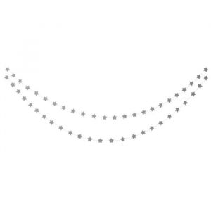Ruedelafete P'TIT Clown re22587 - Guirlande mini étoiles pailletées Argent