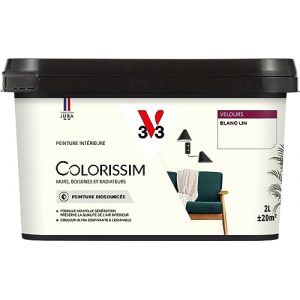 Image de V33 Peinture multi-supports Colorissim Blanc lin Velours 2L