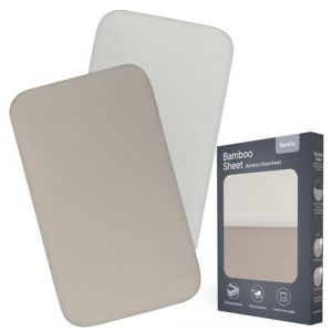 Lionelo Draps-Housses en Bambou 80 x 42 cm, Lot de 2. pour bébés, pour Lits d'appoint et Lits bébé, matière Naturelle, Respirant, Doux pour la Peau, Bamboo Sheet