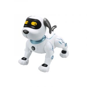 Chien t&eacute;l&eacute;command&eacute; mxrd-100 avec sept commandes vocales en anglais - blanc