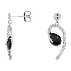 Cleor Boucles d'oreille en argent et céramique