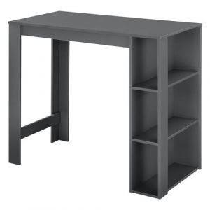 Image de En Casa Table de Bar Danderyd 3 Étagères 120x60x106 cm Gris Foncé [en casa]