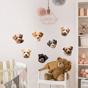 Plage Sticker décoratif, petits chiens bichon maltais trop mignons, 68 cm X 24 cm