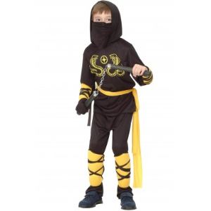 Déguisement ninja noir et jaune garçon