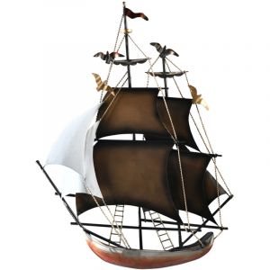 Image de Signes Grimalt D&eacute;coration Murale Bateau Appliques M&eacute;tal Gris 72x52x8cm