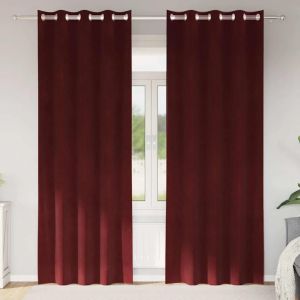 VidaXL Rideaux 2 Pcs Rouge Bordeaux 140 X 245 Cm Velours