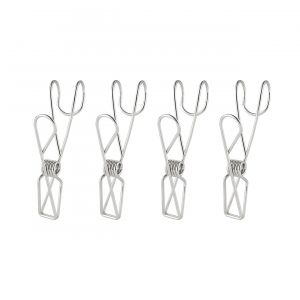 Crochets &agrave; pince en acier inoxydable (Lot de 4)