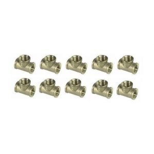 Diam T&eacute; filet&eacute; en laiton femelle 3/4" x 10 pi&egrave;ces