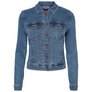 Vero Moda Vmhot SOYA Ls Jacket Mix Noos, Blouson Femme, Bleu Blue Denim, 40 (Taille Fabricant: Medium)
