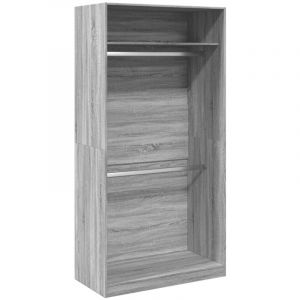 VidaXL Garde-robe sonoma gris 100x50x200 cm bois d'ingénierie, armoire de rangement, organisateur de garde-robe, armoire, placard