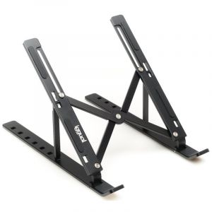 Iggual Support pliable pour ordinateur portable en aluminium noir 17