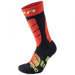 UYN Ski Junior - Chaussettes de ski taille 31-34, noir/rouge