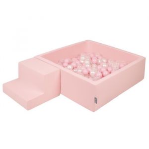 Aire De Jeux En Mousse Avec Carré Piscine à Balles (100 Balles) Pour Enfants, Rose:Rose Poudre/Perle/Transparent - rose:rose poudre/perle/transparent