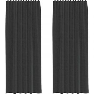 VidaXL Rideaux en voile avec passe-tringle 2 pcs noir