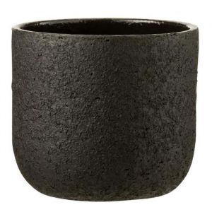 J-Line Cache-Pot Design "Rugueux" 22cm Noir