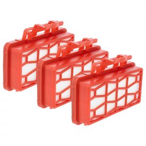 Vhbw 3x filtre compatible avec Dirt Devil Multicyclone DD5254-01, rebel54HFC aspirateur - filtre HEPA blanc / rouge