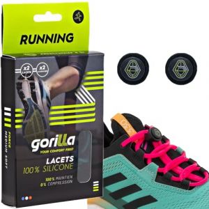 Gorilla Lacets flexibles Running Lacets / gu&ecirc;tres / semelles / pointes athl&eacute;tisme Rose - Taille TU