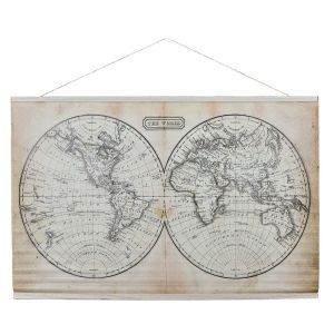 Image de The home deco factory Tableau toile Mappemonde Autres Blanc