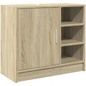 VidaXL Armoire d'&eacute;vier ch&ecirc;ne sonoma 63x29x55 cm bois d'ing&eacute;nierie, armoire de salle de bain, armoire de rangement salle de bain, meuble lavabo de salle de bain