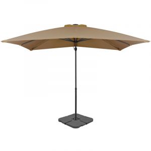 VidaXL Parasol de jardin avec base portative gris taupe
