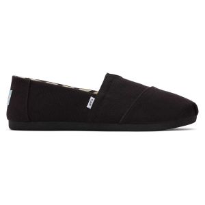 Toms Femme Alpargata en Coton recyclé Mocassin Plat, Noir, 35.5 EU