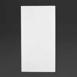 Fiesta Serviettes D&icirc;ner Recyclable 3 Plis Format 1/8 400mm Blanches x 1000