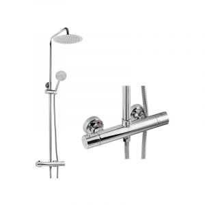 Desconocido Silla Élégant Colonne de Douche avec Mitigeur Réglable en Hauteur Système de Douche termostatique, c