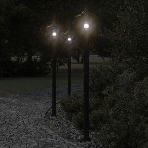 VidaXL Lampadaire d'extérieur noir 120 cm acier inoxydable