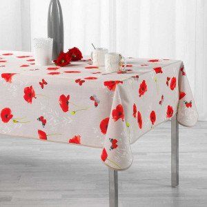 Image de Nappe rectangulaire (L240 cm) Sweet Poppy Rouge