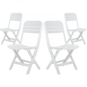 Lot 4 Chaises pliantes Bliss blanches 52x40x82cm 7house - Blanc