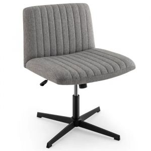 Costway - Chaise de Bureau sans Accoudoirs avec Siège Rembourré Large, Bascule à 120°, Hauteur Réglable, Chaise Pivotante à Dossier Moyen, pour