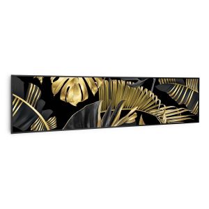 Klarstein Chauffage infrarouge Wonderwall Air Art Smart - Connecté - Motif : Fleur cadre noir - 120x 30cm - 350W