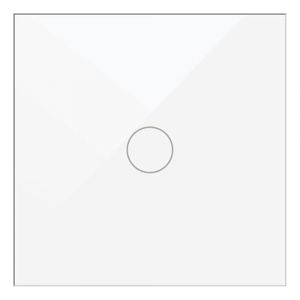 WESA Interrupteur tactile en verre blanc encastrable simple, boîtier en verre avec écran tactile, matériel de montage et indicateur LED