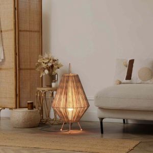 Barcelona led Lampe à poser naturelle en jute "Ross" - E27