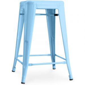 Tabouret de bar - Design industriel - 60cm - Nouvelle édition - Stylix Bleu pastel