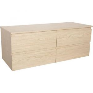 Meuble double vasque d&eacute;cor ch&ecirc;ne 120 cm SORRENTO