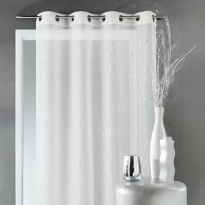 Homemaison Voilage élégant avec impressions argentées Blanc 140x240 cm - Blanc